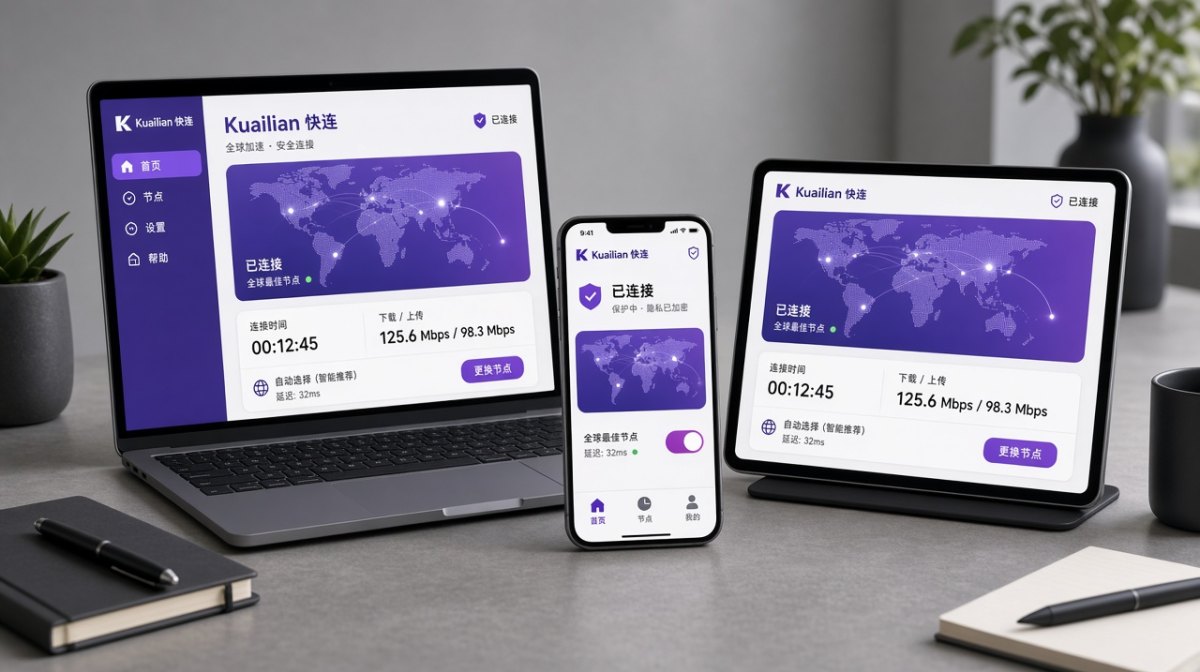 快连 APP 连接时间线示意